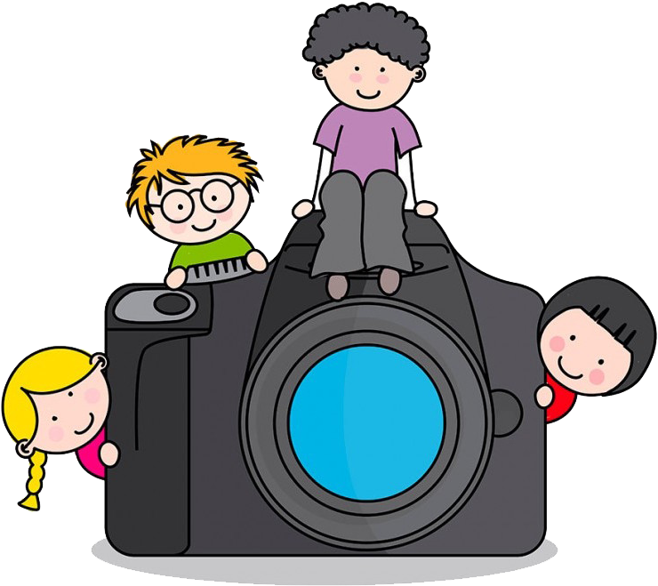 Picture - Children With A Camera Clipart (763x673)