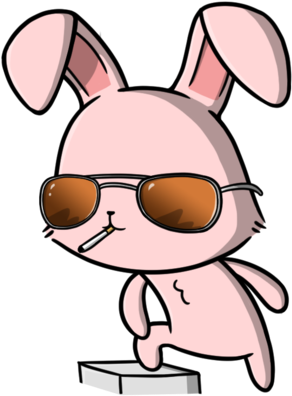 Badass Bunny By Whitemaze - Digital Media (600x519)