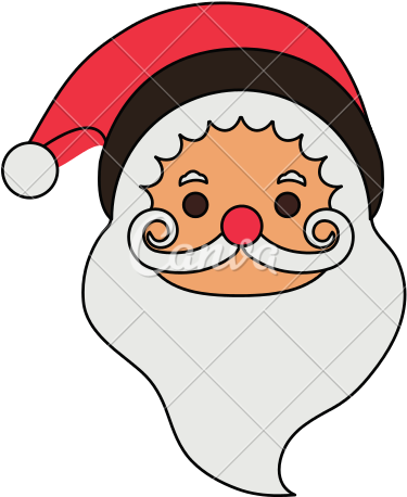 Color Image Cartoon Front View Face Santa Claus - Color Image (550x550)