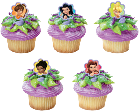 Tinkerbell Cupcake Rings - Tinkerbell Cupcake Ring Toppers (500x434)