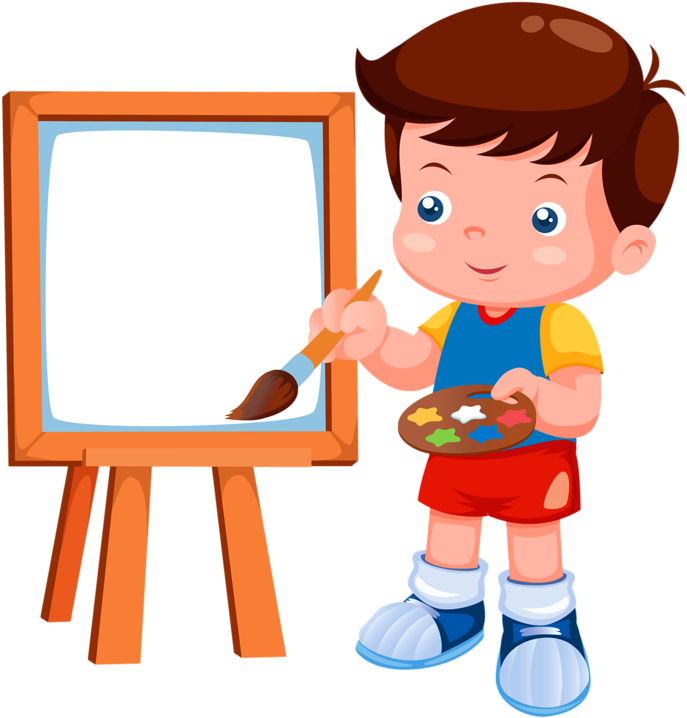 Child Template With Cartoon Illustrations - Painting (800x770)