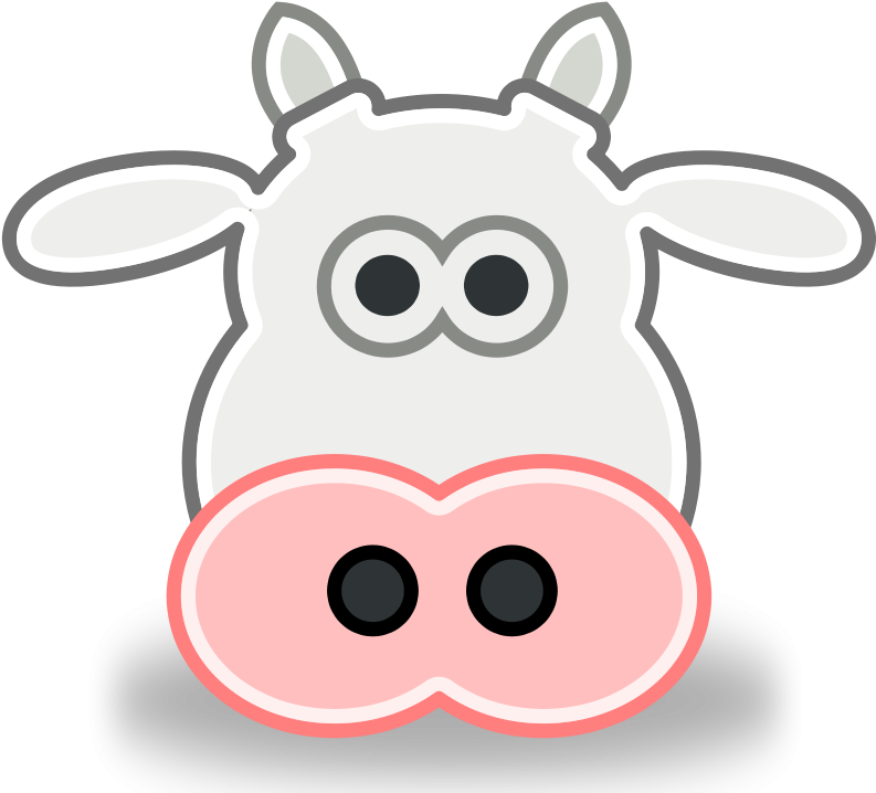 Tango Media Clip Art Download - Cow Face Cut Out (800x800)