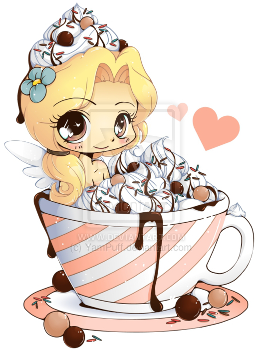 Hot Cocoa Emiko - Chibi Girl In Hot Chocolate (600x717)