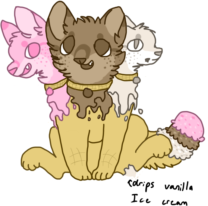 Three Headed Neapolitan Ice Cream Ota By Catfeed - Cartoon (766x716)