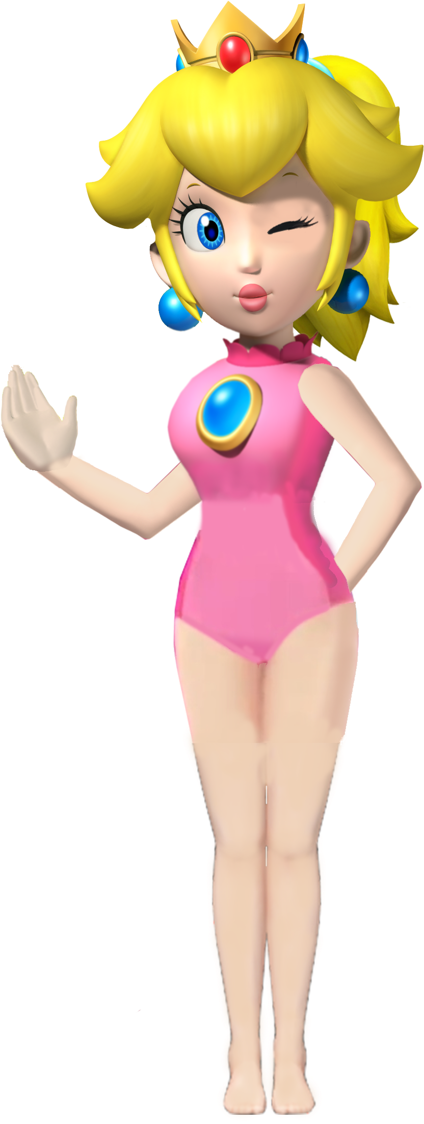 Princess Peach Swimsuit By Partypeach - Princess Peach In A Swimsuit (952x2229)