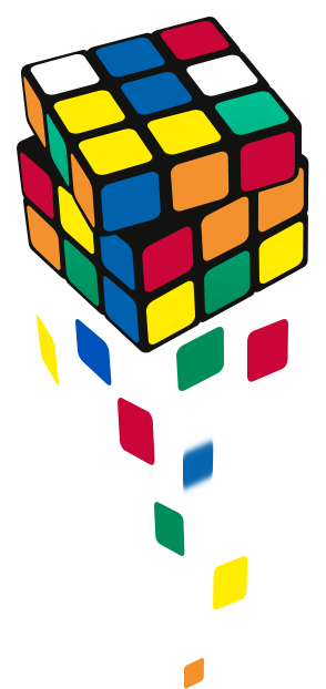 Cube Clipart Rubix Cube - Rubik's Cube Clipart Png (294x622)