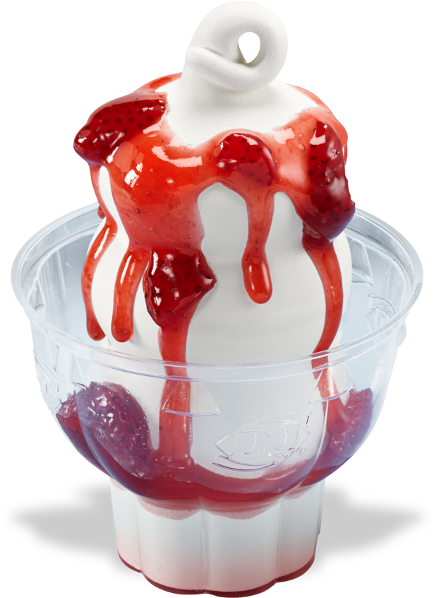 Hot Fudge Sundae Treats Menu Dairy Queen - Strawberry Sundae Dairy Queen (940x845)
