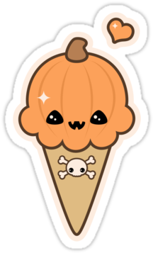 Super Cute Halloween Pumpkin Ice Cream Cone With Jack - Halloween Pastel Cute (375x360)