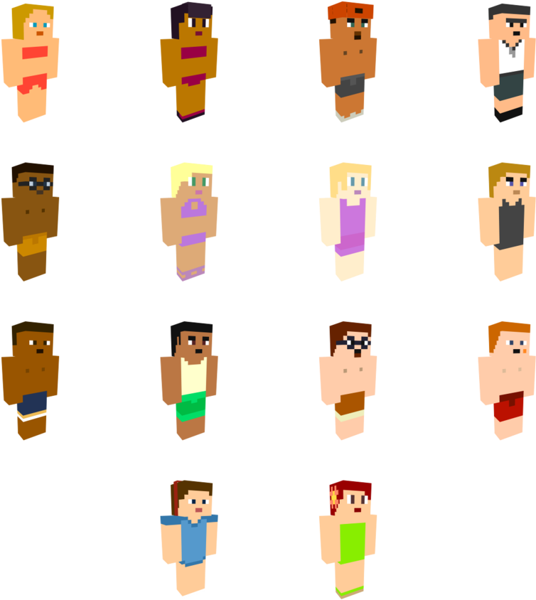 Total Drama Minecraft 2nd Gen Swimwear By Cahenry12 - Total Drama (894x894)