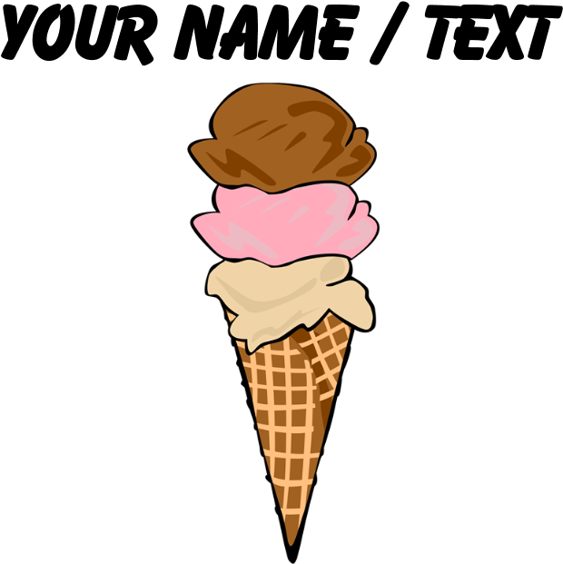 Custom Three Scoop Ice Cream Cone Classic Thong - Three Scoop Ice Cream Cone Queen Duvet (700x700)