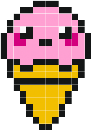 Stickaz - Cute Icecream - Cute Pixel Art Easy (350x450)