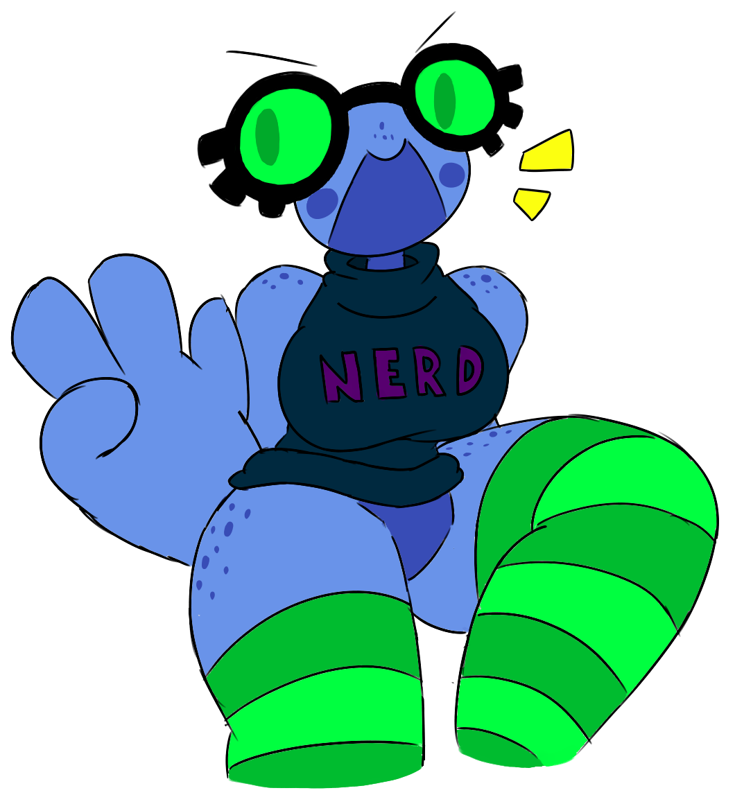 Nerdy Frog Gal I Drew For A Peep Over At Discord X3c - Cartoon (1200x1200)