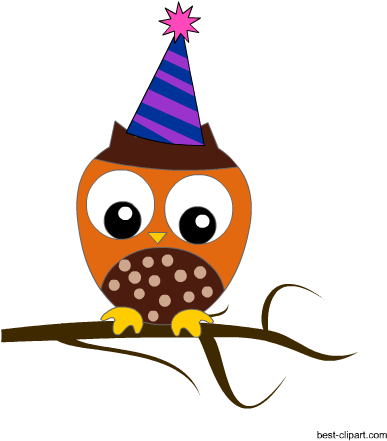 Cute Party Owl Free Clipart - Owl (450x450)