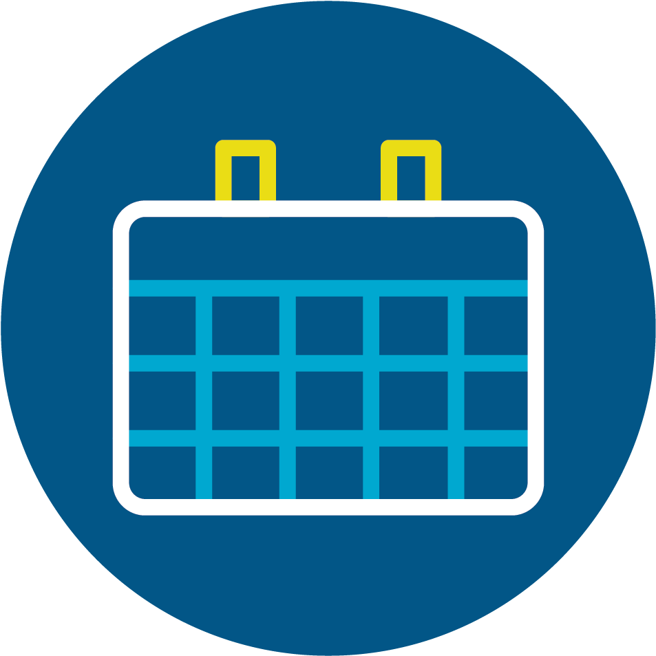Calendar Icon - Calendar Icon Circle Png Blue (1024x1024)
