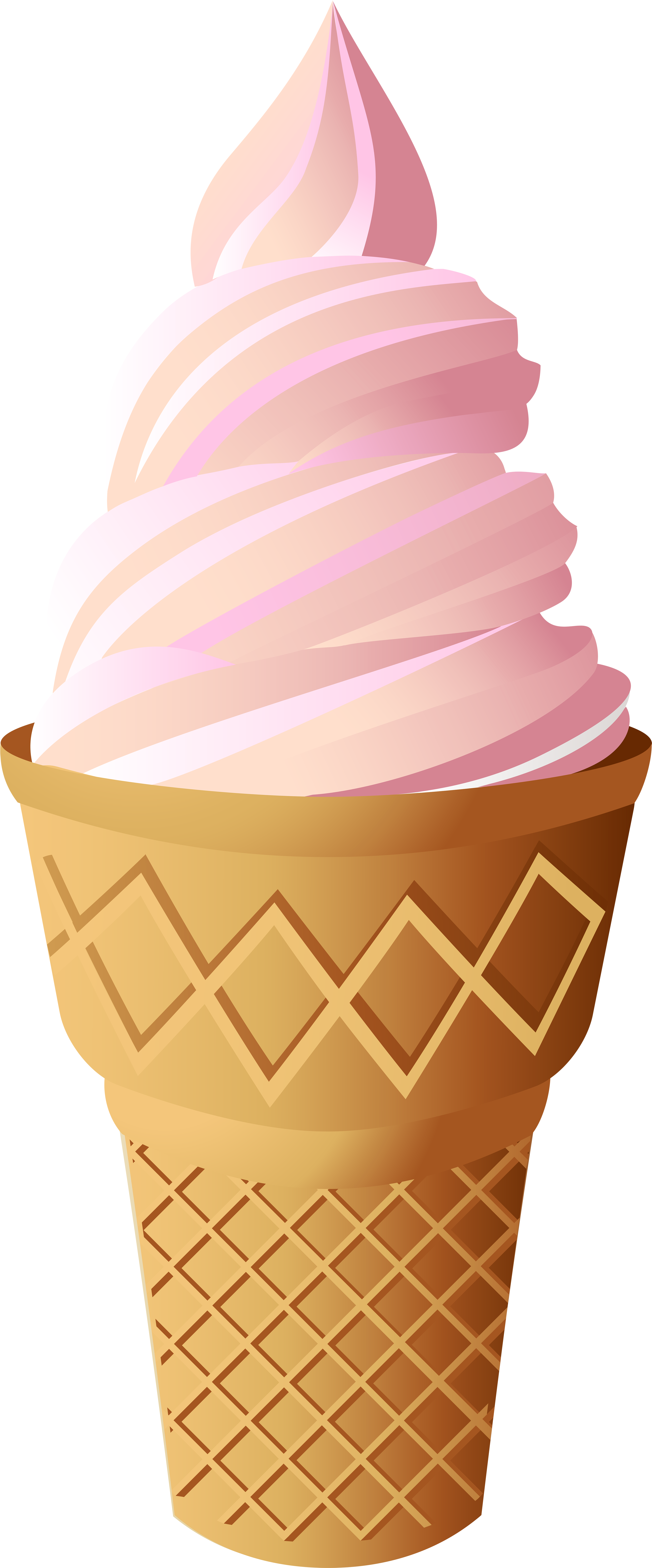 Pink Ice Cream Cone Png Clip Art - Pink Ice Cream Cone Png Clip Art (3329x8000)