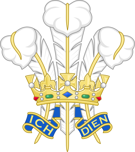 The Badge Of The Prince Of Wales - Prince Of Wales Feathers (440x497)
