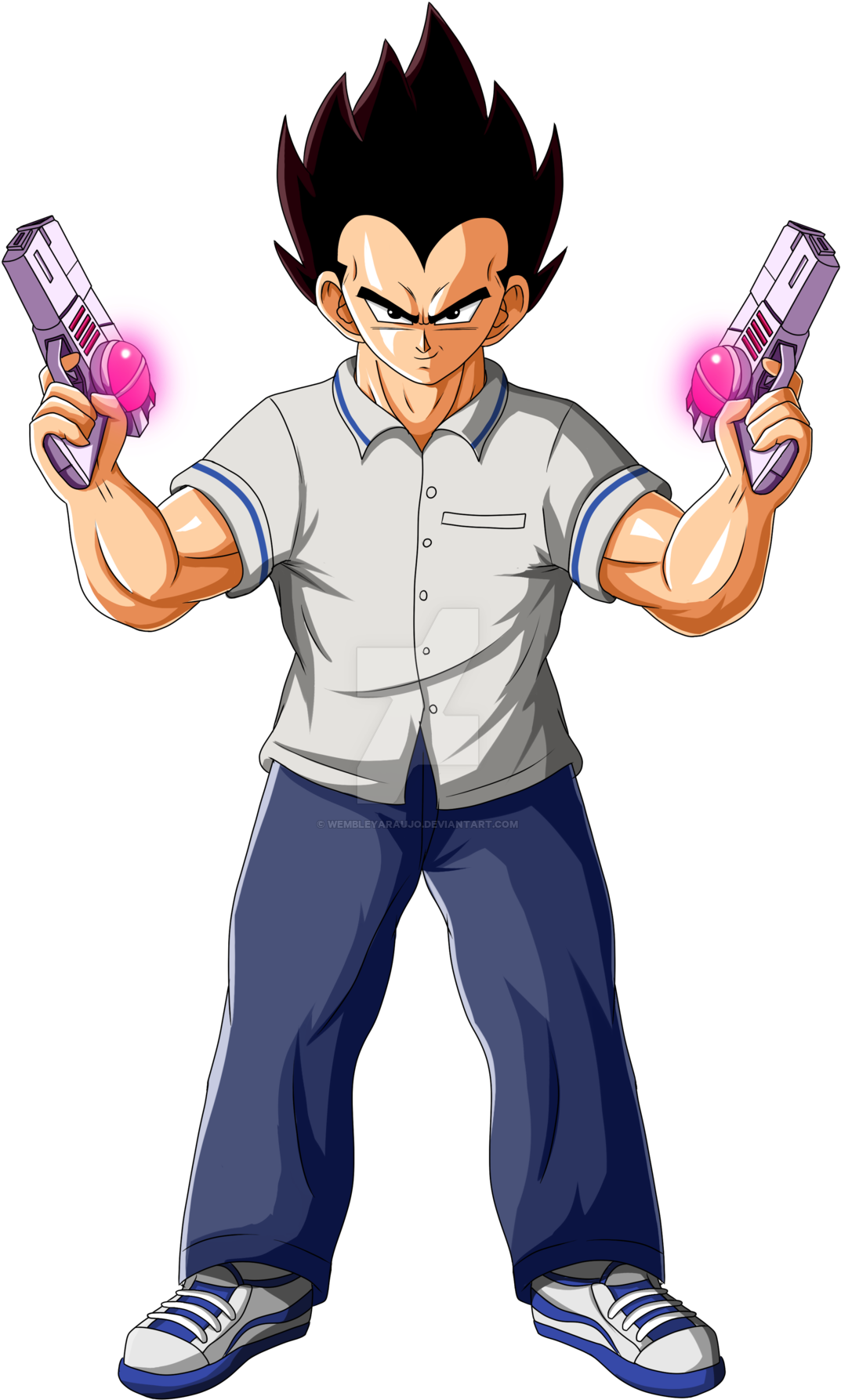 Vegeta Gal Gun Double Peace By Wembleyaraujo - Vegeta With A Gun (1280x1810)