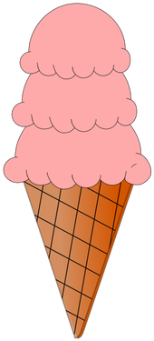Strawberry Ice-cream - Animated Ice Cream Cone (375x500)