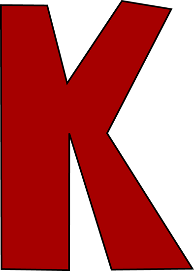 Red Letter K Clip Art - Red Capital Letter K (394x550)