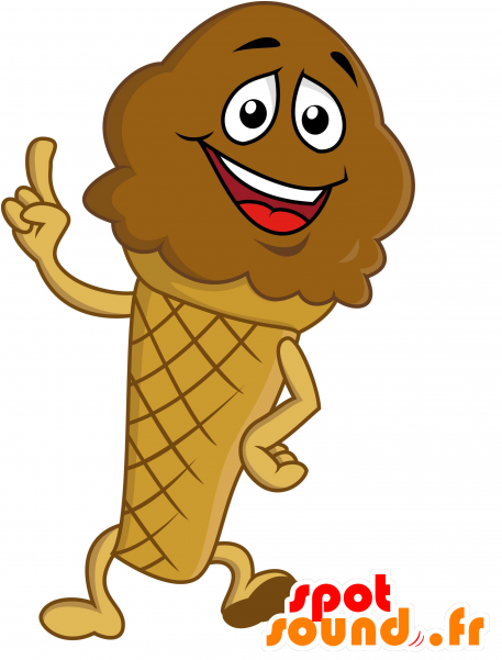Chocolate Ice Cream Cone Mascot - New Spotsound Masot Yuru-chara Gunken-kun Square Dog (600x600)