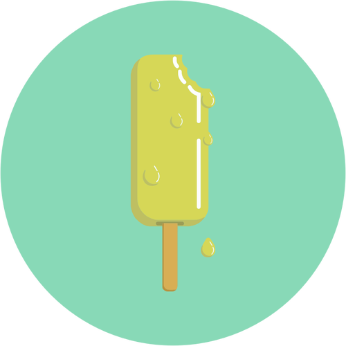 Green Ice Cream On Stick Vector Drawing - Ice Cream (500x500)