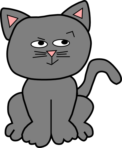 This Free Clip Arts Design Of Gray Mischief - Worried Cat Clipart (492x598)