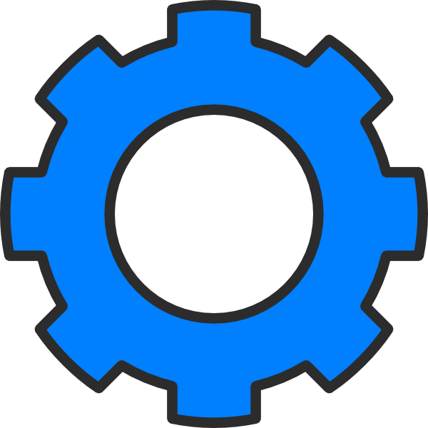 Medium Blue Gear Clip Art - Cog Transparent (600x600)