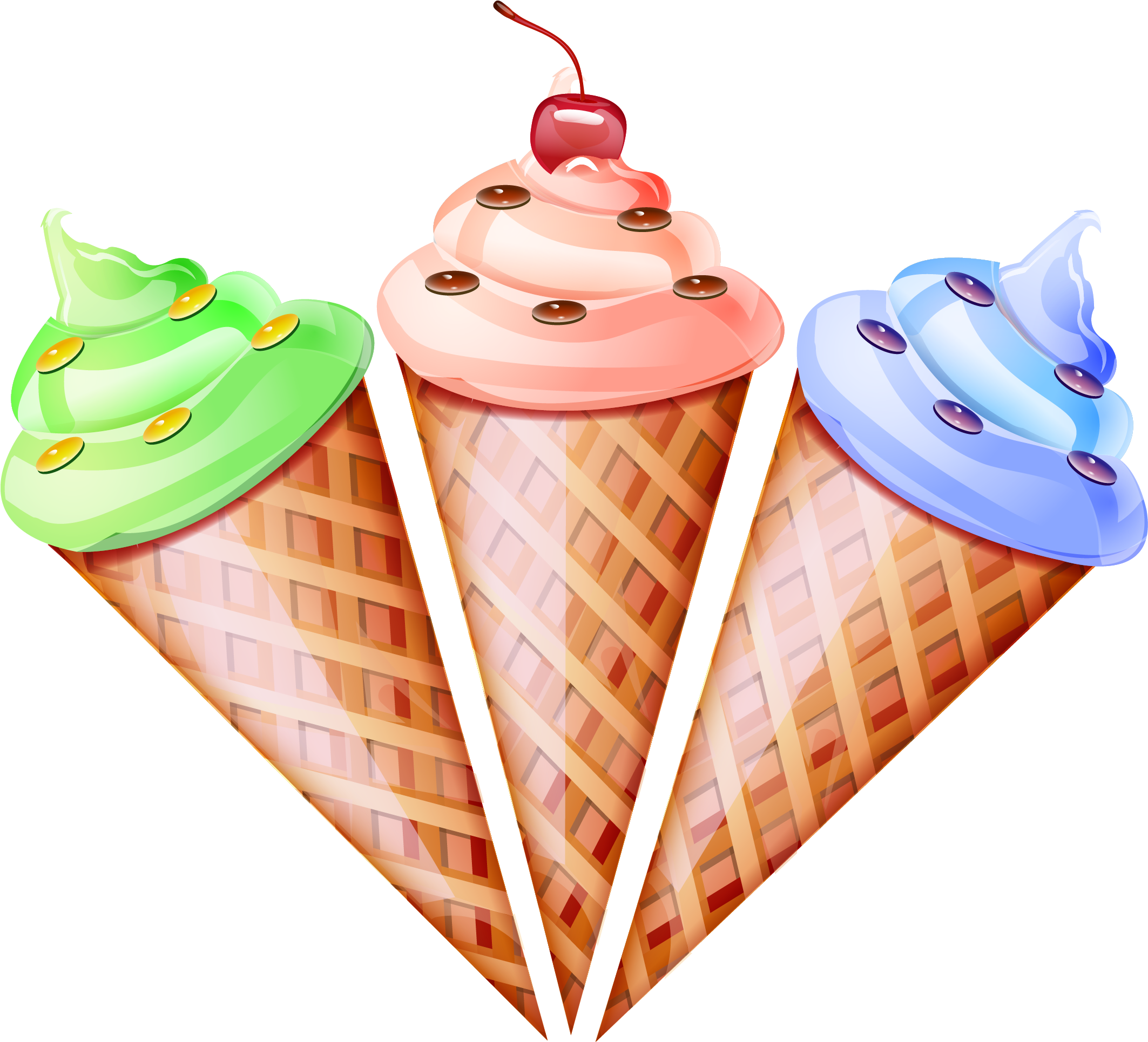 Ice Cream Cone Waffle Snow Cone - Ice Cream Cone Vector Png (2189x2111)