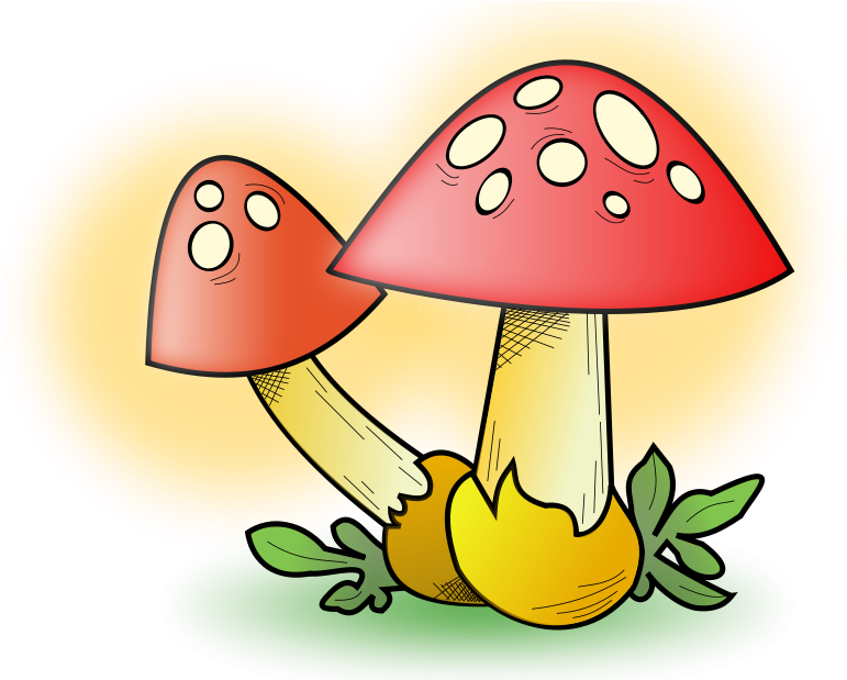 Free Clipart - Cute Mushrooms Yard Sign (800x618)