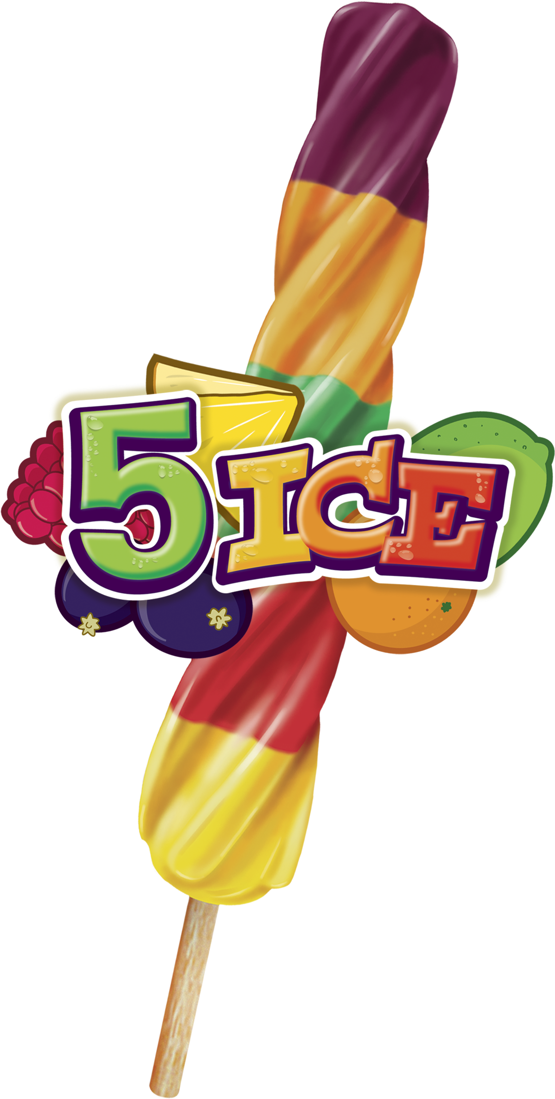 5 Ice Lolly - Fruit Pastilles Ice Cream (2362x2362)