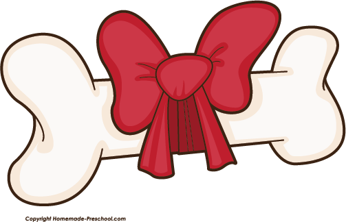 Clip Art On Dog Bones The Godfather And Dog Walking - Dog Bone With Bow Clipart (503x324)