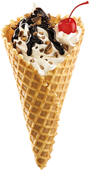 Wafer Ice Cream Png Pic - Waffle Cone Sundae Sonic (400x356)