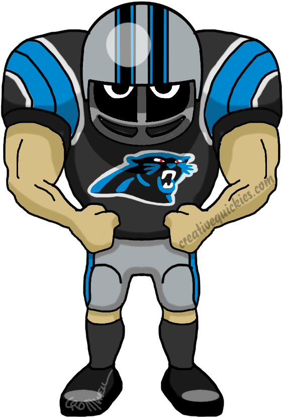 Charlotte North Carolina Panthers - Cartoon Dallas Cowboys Player (752x940)