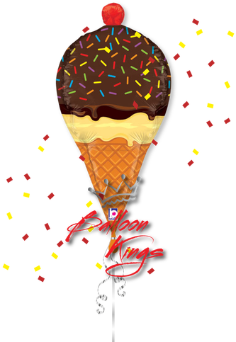 Ice Cream - 33 Sprinkles Ice Cream Cone Dimensionals Shape Balloon (500x500)