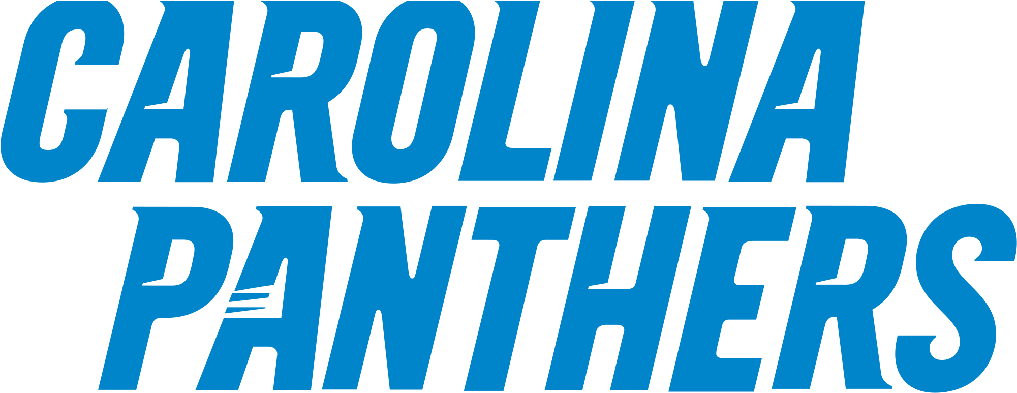 2px Carolina Panthers Wordmark Svg 15 - Carolina Panthers Logo (2000x779)