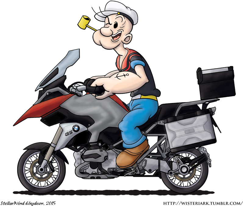 Popeye The R1200gs By Stellarwind - Tshirt Motorcycle Bmw Design (800x700)