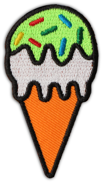 Neon Ice Cream Patch - Ice Cream Cone (709x709)