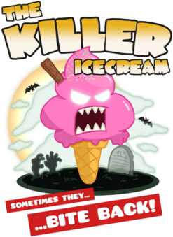 The Killer Icecream Movie Poster Tee - Ice Cream Killer Art (674x518)