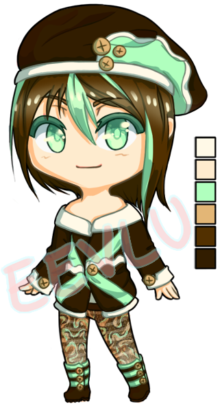 [closed] Mint Chocolate Chibi For Sale By Fireaux - Cartoon (367x600)