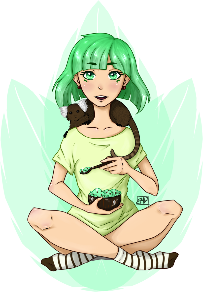 Mint Chocolate Icecream By Cherisebombe Mint Chocolate - Cartoon (900x1260)