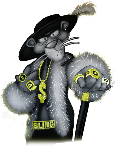 Pink Panther Gangsta - Pink Panther Gangster Cartoon (395x506)