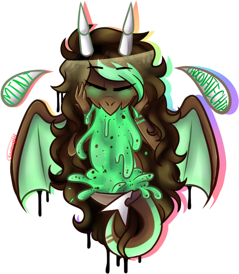Mint Chocolate Ice Cream Is The Best By Sariasong64 - Cartoon (854x936)