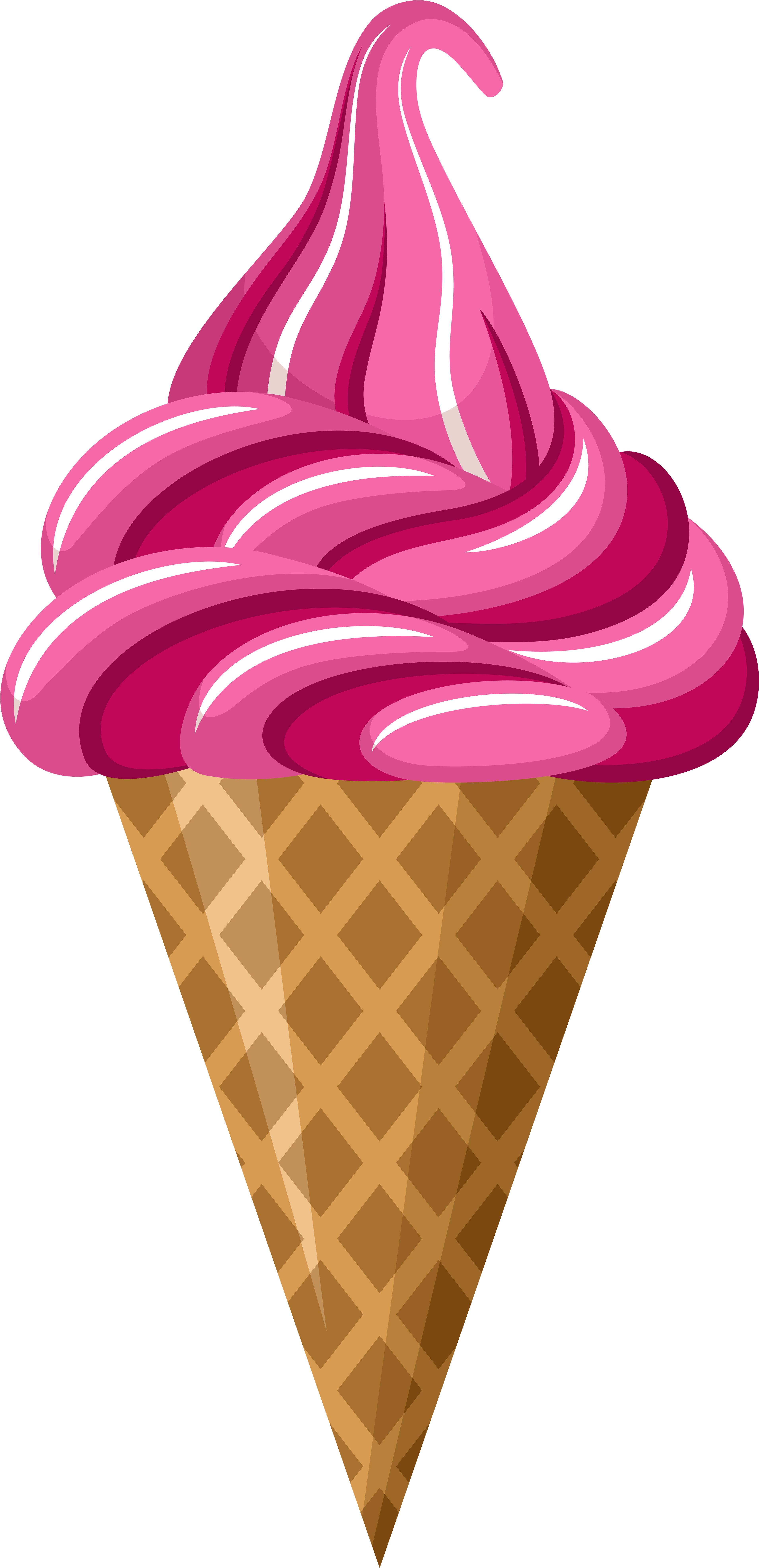Ice Cream Clipart Images Pink Ice Cream Cone Png Clip - Strawberry Ice Cream Cone (3990x8000)