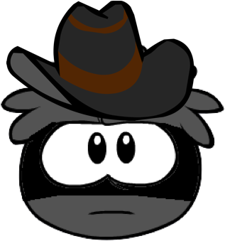 Grub With His Penguintague Gangster Hat, Earned By - Club Penguin Brown Puffle (359x422)