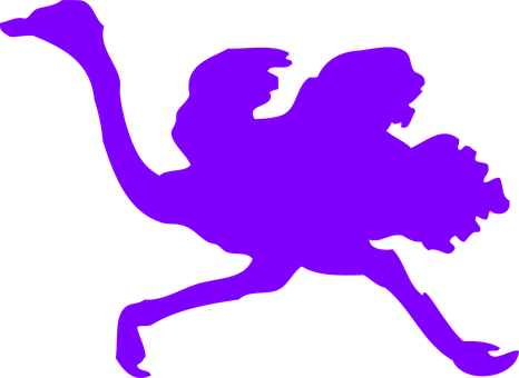 Ostrich, Bird, Animal, Running, Wings - Ostrich Silhouette (466x340)