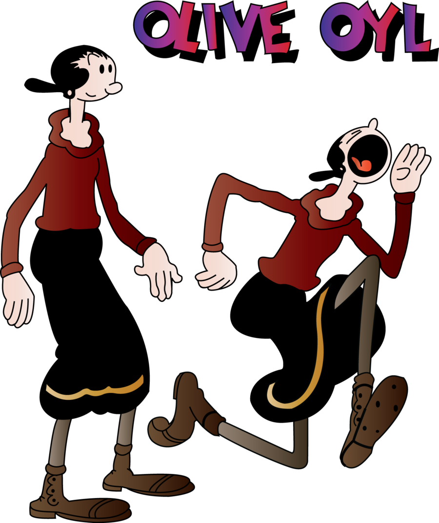 Popeye Olive Oyl - Olive Oil Popeye Running (900x1071)