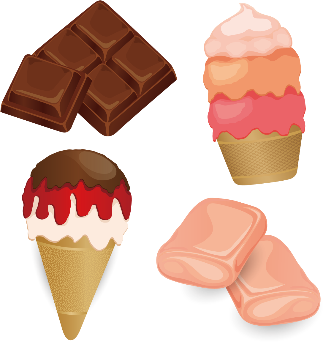 Neapolitan Ice Cream Adobe Illustrator - Neapolitan Ice Cream Adobe Illustrator (1500x1500)