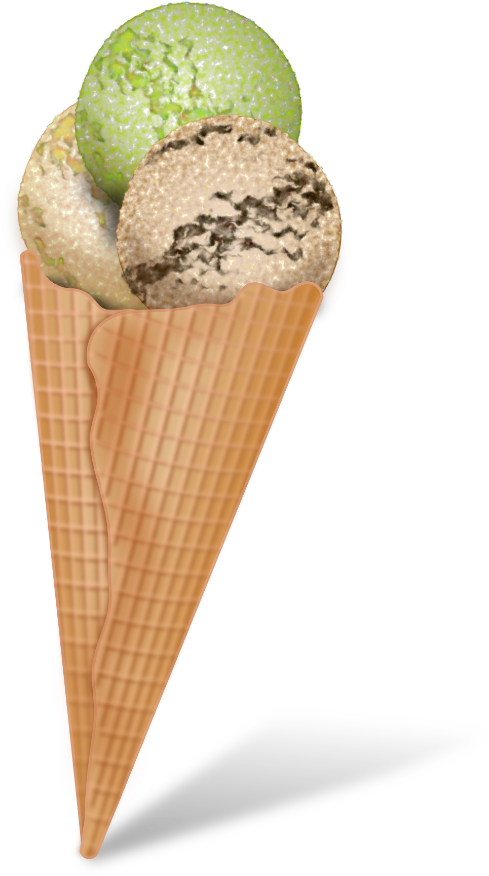 Ice Cream Free Ice Cream Cone Ice Clip Art Free - Realistic Ice Cream Clipart (999x1739)