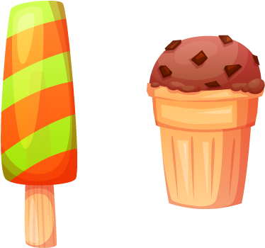 Ice Cream Sundae Biscuit Roll - Ice Cream Vector Cute (500x500)