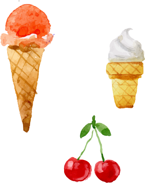 Ice Cream Gelato Watercolor Painting Summer - Ice Cream (800x800)